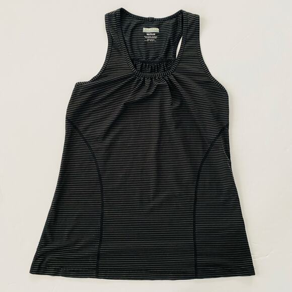 Kirkland | Racer Back Stripe Athletic Tank GUC M Black Gray - Picture 1 of 6